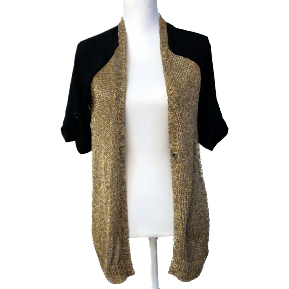 Trouve gold & black cardigan small #17